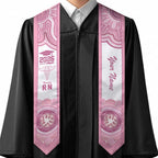 Aussie Nurse RN 2026 Personalised Graduation Stole Pink Aboriginal Art Pattern Cultural Pride