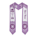 Aussie Nurse RN 2026 Personalised Graduation Stole Purple Aboriginal Art Pattern Cultural Pride