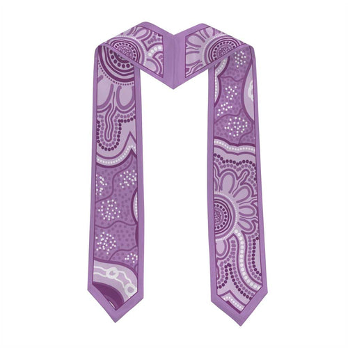 Aussie Nurse RN 2026 Personalised Graduation Stole Purple Aboriginal Art Pattern Cultural Pride