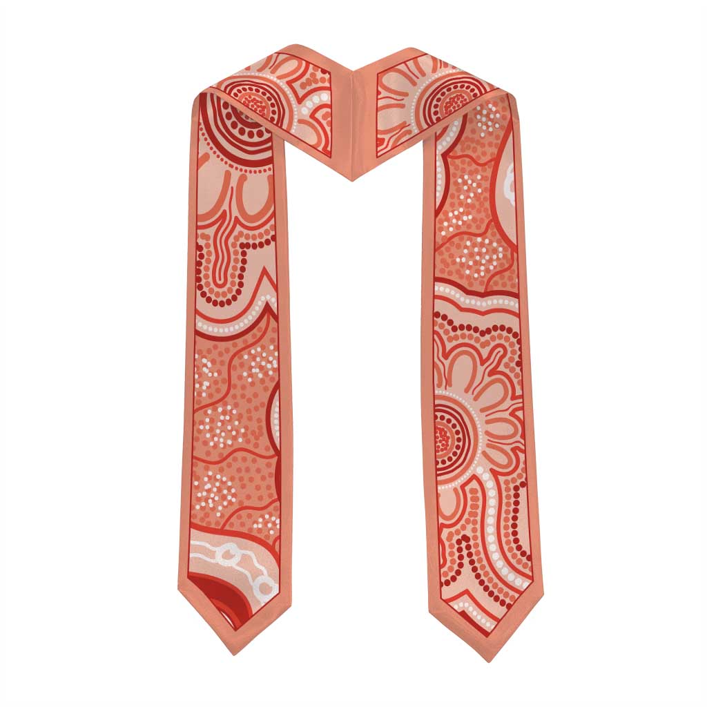 Aussie Nurse RN 2026 Personalised Graduation Stole Red Aboriginal Art Pattern Cultural Pride
