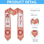 Aussie Nurse RN 2026 Personalised Graduation Stole Red Aboriginal Art Pattern Cultural Pride