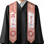 Aussie Nurse RN 2026 Personalised Graduation Stole Red Aboriginal Art Pattern Cultural Pride