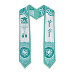 Aussie Nurse RN 2026 Personalised Graduation Stole Turquoise Aboriginal Art Pattern Cultural Pride