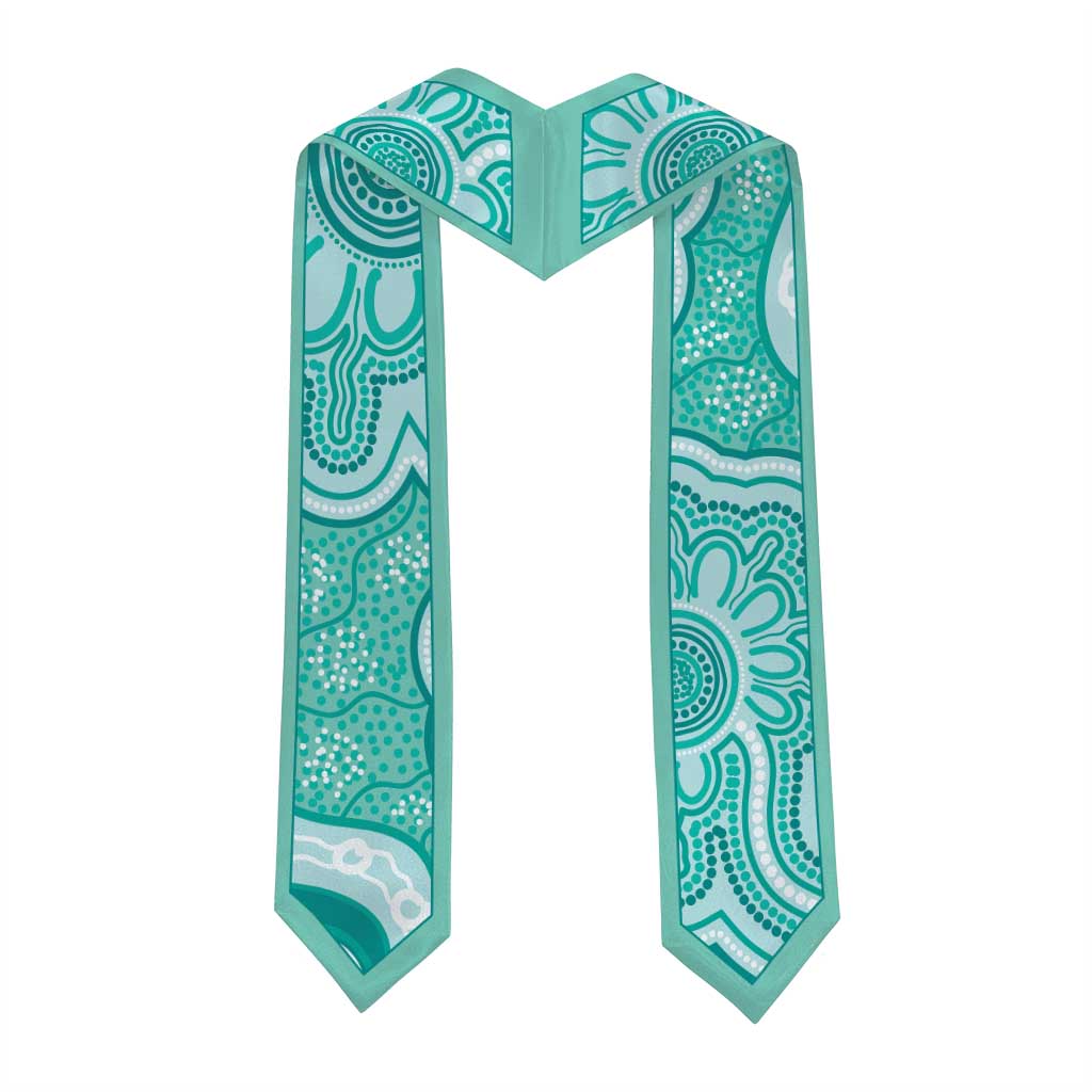 Aussie Nurse RN 2026 Personalised Graduation Stole Turquoise Aboriginal Art Pattern Cultural Pride