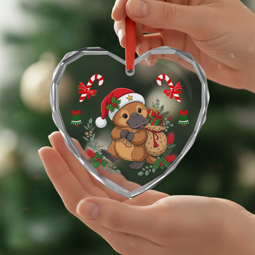 Aussie Platypus Christmas Glass Ornament Festive Knitted Pattern Inspired