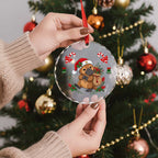 Aussie Platypus Christmas Glass Ornament Festive Knitted Pattern Inspired