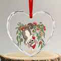 Aussie Sugar Glider Christmas Glass Ornament Festive Knitted Pattern Inspired