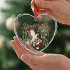 Aussie Sugar Glider Christmas Glass Ornament Festive Knitted Pattern Inspired