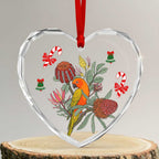 Aussie Sun Parakeet Christmas Glass Ornament Festive Knitted Pattern Inspired