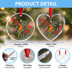 Aussie Sun Parakeet Christmas Glass Ornament Festive Knitted Pattern Inspired