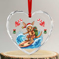 Aussie Wallaby Santa Surf Christmas Glass Ornament Festive Knitted Pattern Inspired