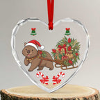 Aussie Wombat Christmas Glass Ornament Festive Knitted Pattern Inspired