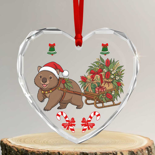 Aussie Wombat Christmas Glass Ornament Festive Knitted Pattern Inspired