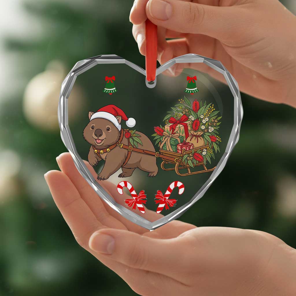 Aussie Wombat Christmas Glass Ornament Festive Knitted Pattern Inspired