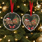 Aussie Wombat Christmas Glass Ornament Festive Knitted Pattern Inspired