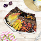 Australia and Papua New Guinea Together Shorts for Women Kangaroo Aboriginal Art and Bird-of-paradise Oro Tribal Motifs - Aussie Hoodie