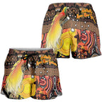 Australia and Papua New Guinea Together Shorts for Women Kangaroo Aboriginal Art and Bird-of-paradise Oro Tribal Motifs - Aussie Hoodie