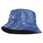 Australia Autism Awareness Bucket Hat Aboriginal Lizard Dot Painting - Aussie Hoodie