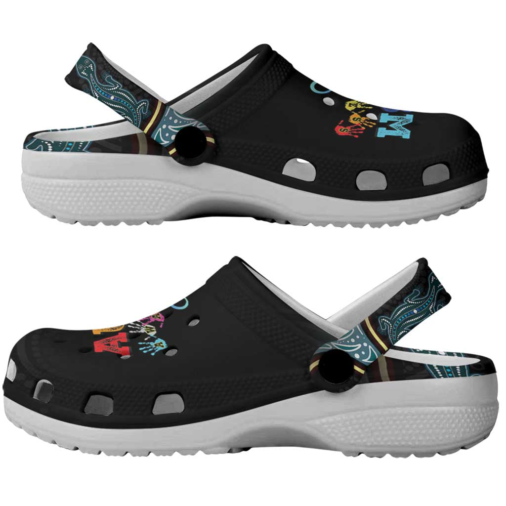 Australia Autism Awareness Clogs Shoes 2 April Aboriginal Lizard - Aussie Hoodie