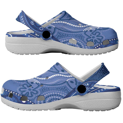 Australia Autism Awareness Clogs Shoes Aboriginal Lizard Dot Painting - Aussie Hoodie