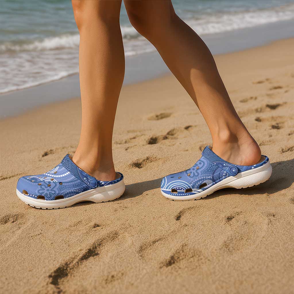 Australia Autism Awareness Clogs Shoes Aboriginal Lizard Dot Painting - Aussie Hoodie