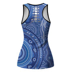 Australia Autism Awareness Hollow Tank Top Aboriginal Lizard Dot Painting - Aussie Hoodie