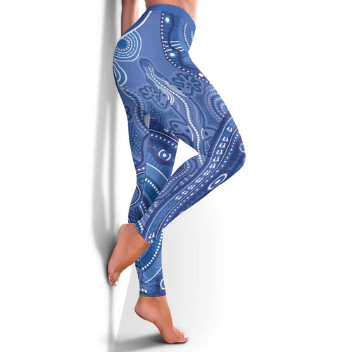 Australia Autism Awareness Leggings Aboriginal Lizard Dot Painting - Aussie Hoodie