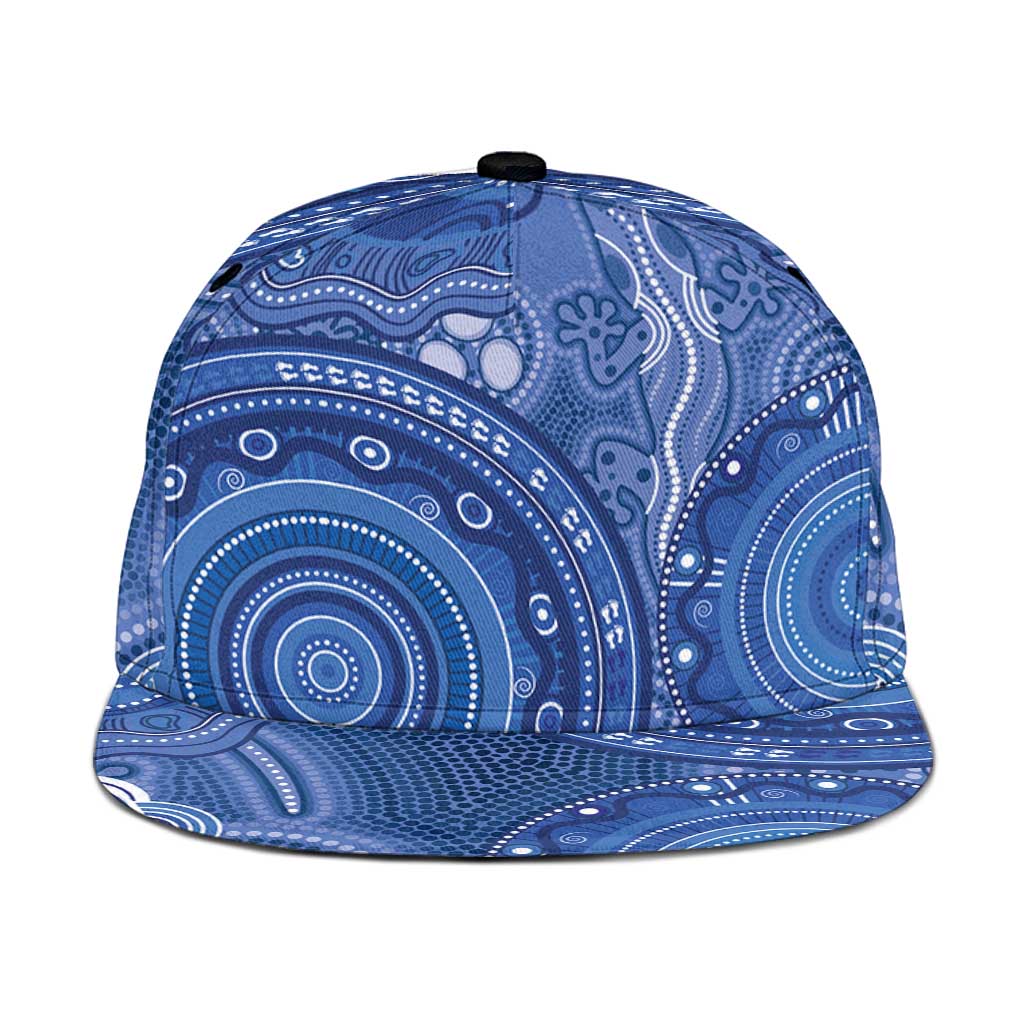 Australia Autism Awareness Snapback Cap Aboriginal Lizard Dot Painting - Aussie Hoodie