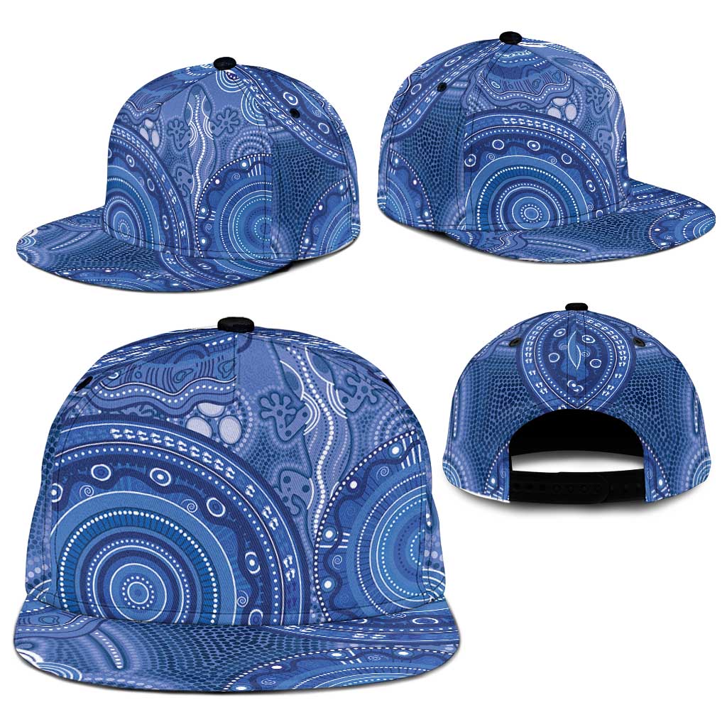 Australia Autism Awareness Snapback Cap Aboriginal Lizard Dot Painting - Aussie Hoodie