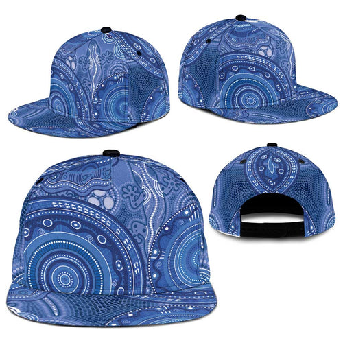 Australia Autism Awareness Snapback Cap Aboriginal Lizard Dot Painting - Aussie Hoodie