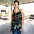 Australia Autism Awareness Women Racerback Tank 2 April Aboriginal Lizard - Aussie Hoodie