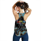 Australia Autism Awareness Women Racerback Tank 2 April Aboriginal Lizard - Aussie Hoodie