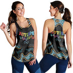 Australia Autism Awareness Women Racerback Tank 2 April Aboriginal Lizard - Aussie Hoodie