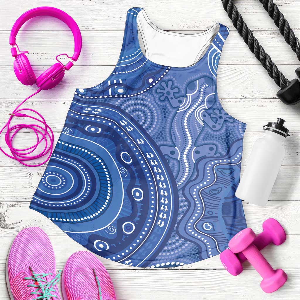 Australia Autism Awareness Women Racerback Tank Aboriginal Lizard Dot Painting - Aussie Hoodie