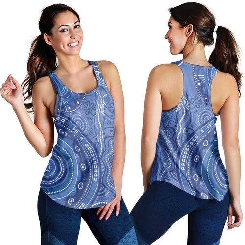 Australia Autism Awareness Women Racerback Tank Aboriginal Lizard Dot Painting - Aussie Hoodie