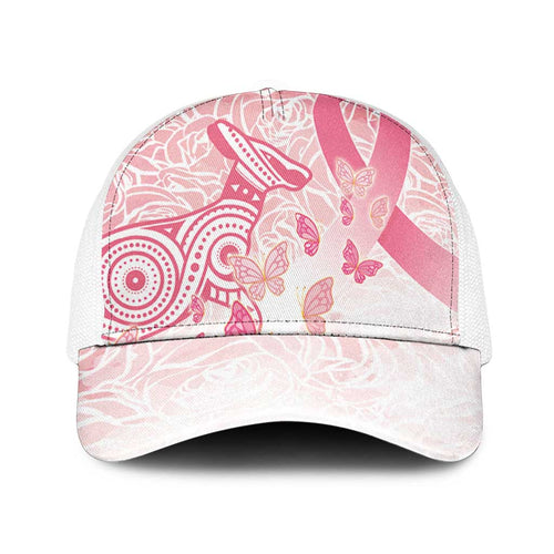 Australia Baseball Net Cap Breast Cancer Pink Ribbon - Marble Roses - Aussie Hoodie