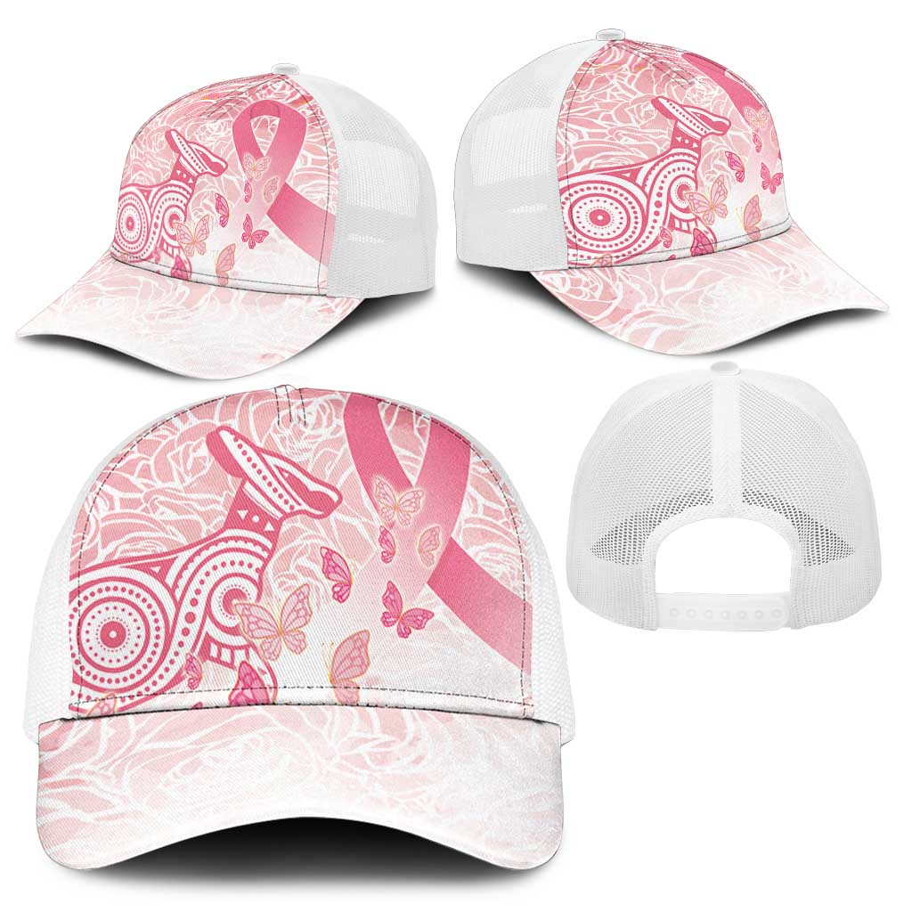 Australia Baseball Net Cap Breast Cancer Pink Ribbon - Marble Roses - Aussie Hoodie