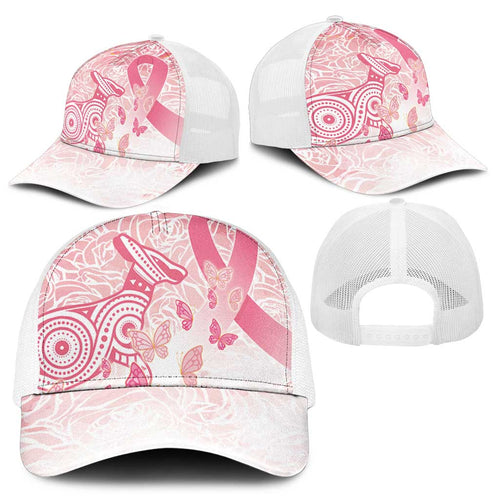Australia Baseball Net Cap Breast Cancer Pink Ribbon - Marble Roses - Aussie Hoodie