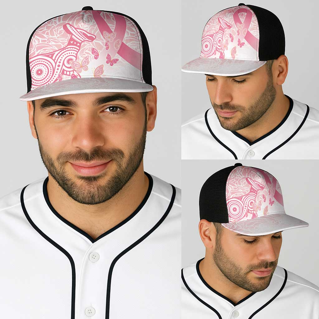 Australia Baseball Net Cap Breast Cancer Pink Ribbon - Marble Roses - Aussie Hoodie