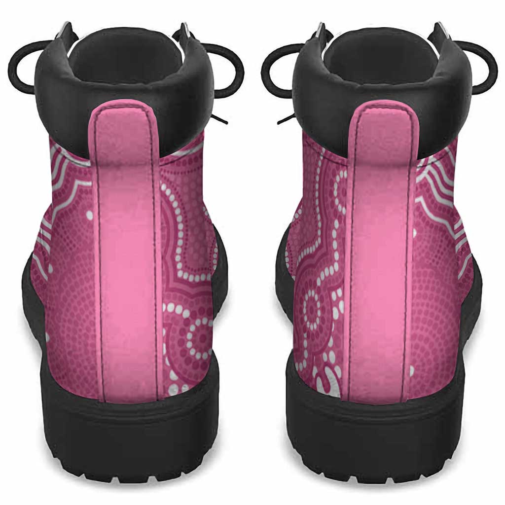 Australia Breast Cancer Awareness All Season Boots Pink Cockatoo Ribbon Aboriginal Art - Aussie Hoodie