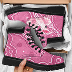 Australia Breast Cancer Awareness All Season Boots Pink Cockatoo Ribbon Aboriginal Art - Aussie Hoodie