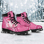 Australia Breast Cancer Awareness All Season Boots Pink Cockatoo Ribbon Aboriginal Art - Aussie Hoodie