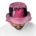 Australia Breast Cancer Awareness Bucket Hat Pink Cockatoo Fight Boxing Gloves Aboriginal Art