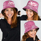 Australia Breast Cancer Awareness Bucket Hat Pink Cockatoo Ribbon Aboriginal Art - Aussie Hoodie