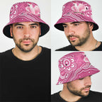 Australia Breast Cancer Awareness Bucket Hat Pink Cockatoo Ribbon Aboriginal Art - Aussie Hoodie