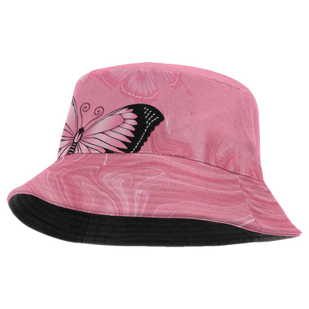 Australia Breast Cancer Awareness Bucket Hat Pink Ribbon Butterfly Opal Pattern - Aussie Hoodie