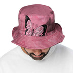 Australia Breast Cancer Awareness Bucket Hat Pink Ribbon Butterfly Opal Pattern - Aussie Hoodie