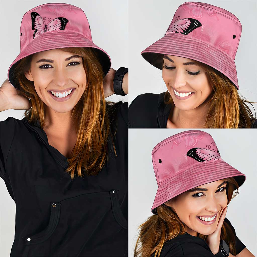 Australia Breast Cancer Awareness Bucket Hat Pink Ribbon Butterfly Opal Pattern - Aussie Hoodie