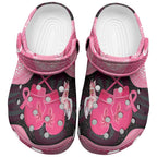 Australia Breast Cancer Awareness Clogs Shoes Pink Cockatoo Fight Boxing Gloves Aboriginal Art