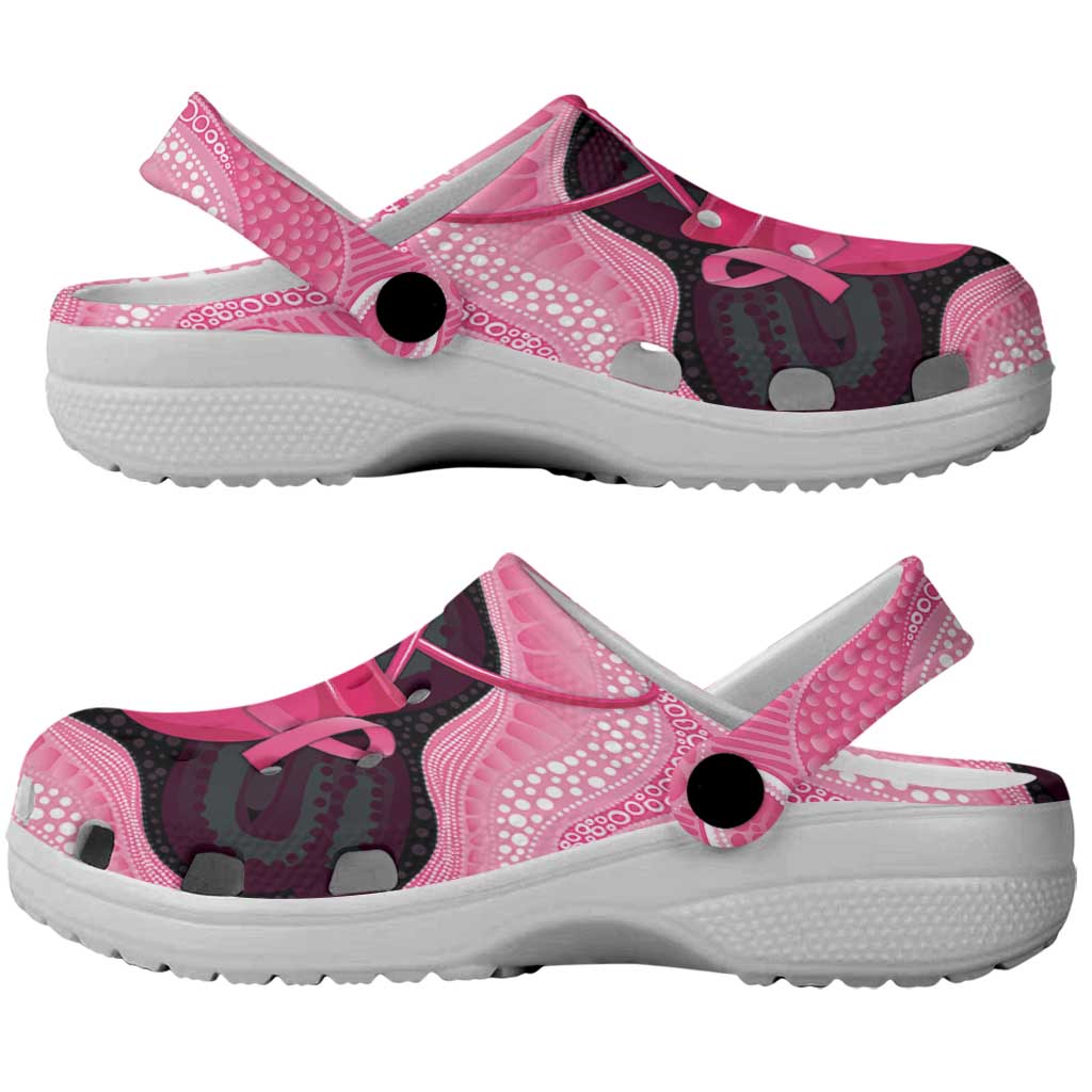 Australia Breast Cancer Awareness Clogs Shoes Pink Cockatoo Fight Boxing Gloves Aboriginal Art